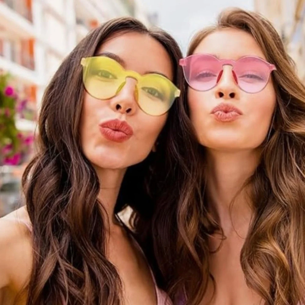 12 Amscan Costume Yellow Colored Glasses Frameless Round Glasses for Adults